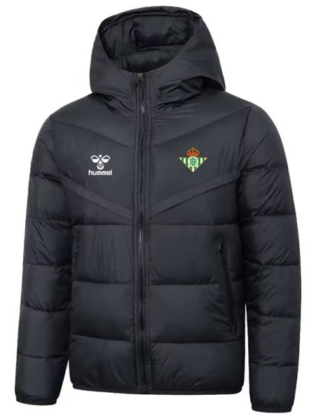 25/26 Real Betis Black Hooded Cotton Coat 连帽棉衣