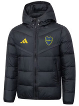 25/26 Boca Juniors Black Hooded Cotton Coat 连帽棉衣