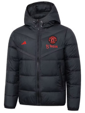 25/26 Man Utd AD Red Logo Black Hooded Cotton Coat 连帽棉衣