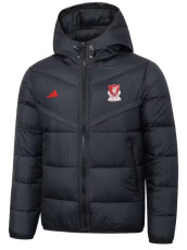 25/26 LIV AD Red Logo Black Hooded Cotton Coat 连帽棉衣