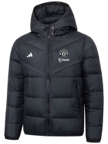 25/26 Man Utd AD White Logo Black Hooded Cotton Coat 连帽棉衣