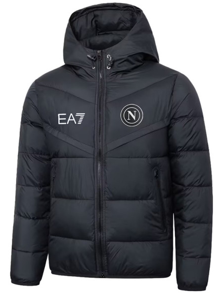 25/26 Napoli Black Hooded Cotton Coat 连帽棉衣