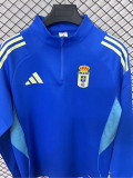 25/26 Real Oviedo Blue Half Pull Tracksuit Tops (半拉链)