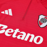 25/26 River Plate Red Half Pull Tracksuit (半拉链)