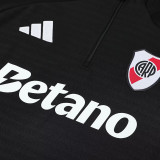 25/26 River Plate Black Half Pull Tracksuit (半拉链)