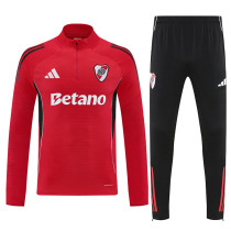 25/26 River Plate Red Half Pull Tracksuit (半拉链)