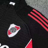 25/26 River Plate Black Half Pull Tracksuit (半拉链)