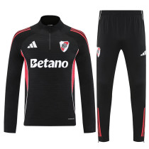 25/26 River Plate Black Half Pull Tracksuit (半拉链)