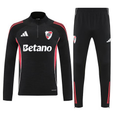25/26 River Plate Black Half Pull Tracksuit (半拉链)