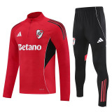 25/26 River Plate Red Half Pull Tracksuit (半拉链)