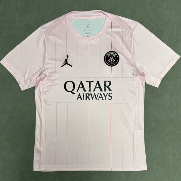 25/26 PSG Stripe Special Edition Pink Fans Soccer Jersey