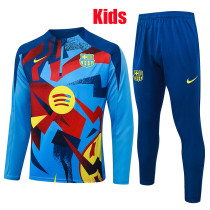 25/26 BAR Light Blue Inkjet Kids Half Pull Tracksuit# E25202 (半拉链)