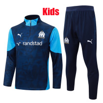 25/26 Marseille Royal Blue Kids Half Pull Tracksuit#B25127  (半拉链)