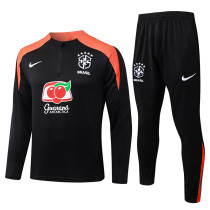 25/26 Brazil Black Half Pull Tracksuit #B25131 (半拉链)