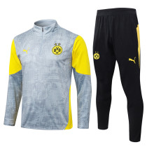 25/26 Dortmund Light Gray Inkjet Half Pull Tracksuit#B25142  (半拉链)