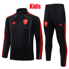 25/26 LIV Black Kids Half Pull Tracksuit #E25219 (半拉链)