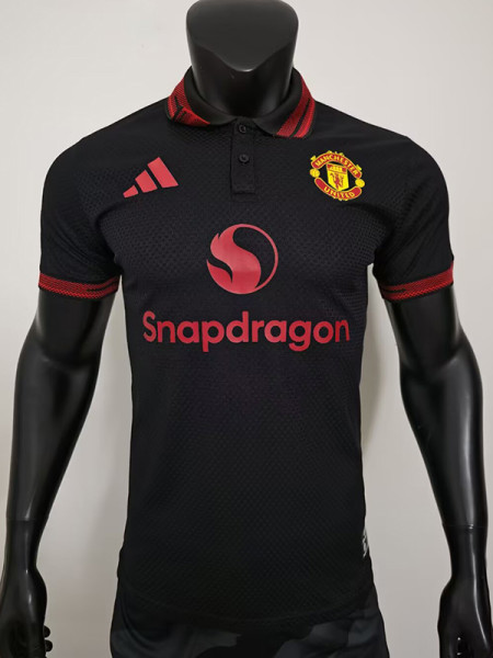 26/27 Man Utd Black Player Version Polo Shirts