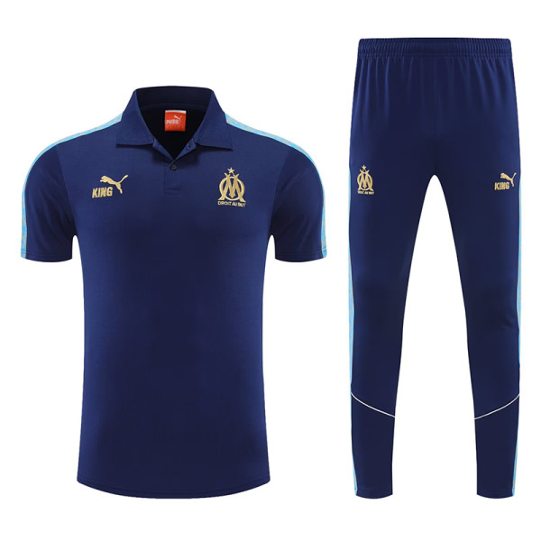 25/26 Marseille Royal Blue polo shirts pants suit
