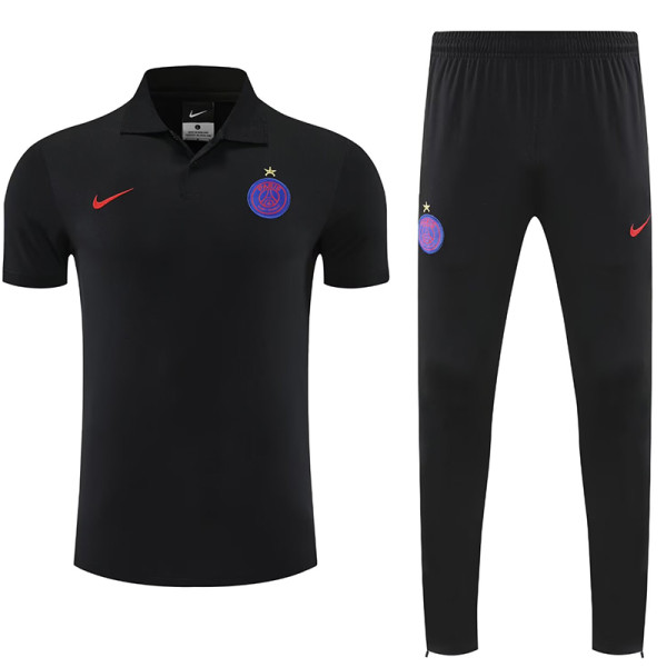 25/26 PSG Black polo shirts pants suit(翻领)