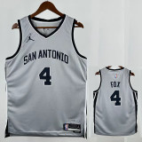 25/26 Sa Spurs FOX #4 Grey Limited Edition Top Quality Hot Pressing NBA Jersey