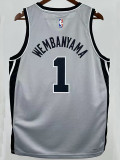 25/26 Sa Spurs WE MBANYAMA #1 Grey Limited Edition Top Quality Hot Pressing NBA Jersey