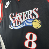 25/26 76ERS GEORGE #8 Black Top Quality Hot Pressing Retro NBA Jersey
