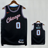 25/26 BULLS WHITE # 0 Black City Edition Top Quality Hot Pressing NBA Jersey