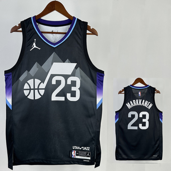 25/26 JAZZ MARKKANEN #23 Black Flying Man Top Quality Hot Pressing NBA Jersey