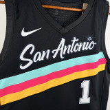 25/26 Sa Spurs WEMBANYAMA #1 Black City Edition Top Quality Hot Pressing NBA Jersey