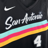 25/26 Sa Spurs FOX #4 Black City Edition Top Quality Hot Pressing NBA Jersey
