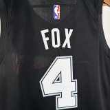 25/26 Sa Spurs FOX #4 Black City Edition Top Quality Hot Pressing NBA Jersey