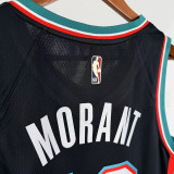 25/26 Grizzlies MORANT #12 Black Top Quality Hot Pressing Retro NBA Jersey