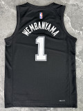 25/26 Sa Spurs WEMBANYAMA #1 Black City Edition Top Quality Hot Pressing NBA Jersey