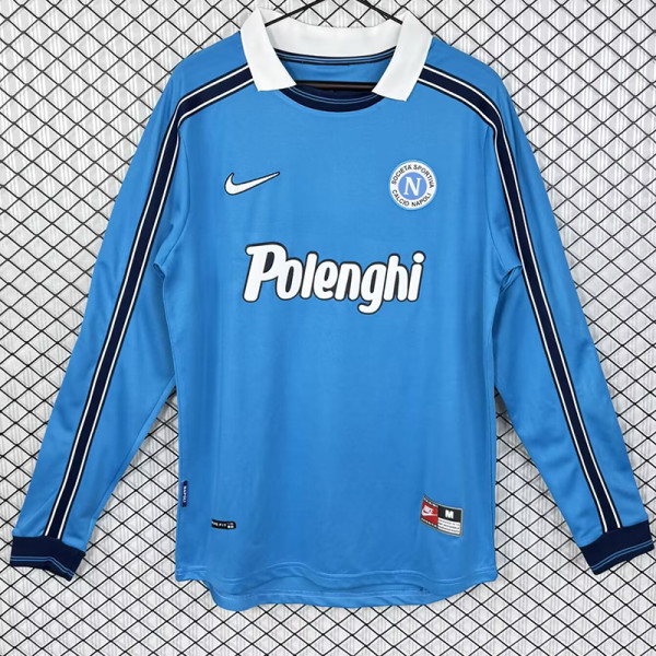 1998/1999 Napoli Home Long Sleeve Retro Soccer Jersey