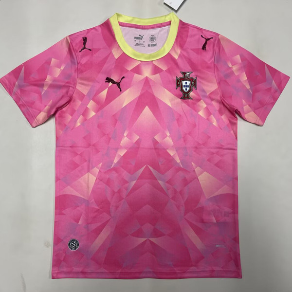 26/27 Portugal Pink gemstone pattern Edition Fans Soccer Jersey