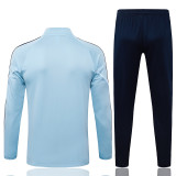 26/27 Man City Sky Blue Kids Half Pull Tracksuit #E25229 (童装、半拉链)