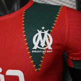 25/26 Marseille Green and Red Puzzle Player Version Soccer Jersey