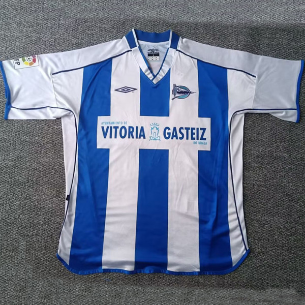 2003/2004 Deportivo Alavés Home Retro Soccer Jersey(带西甲章)