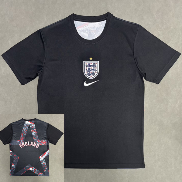26/27 England Black Goalkeeper Fans Soccer Jersey