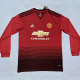 2018/2019 Man Utd Home Long Sleeve Retro Soccer Jersey