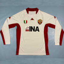 2001/2002 Roma Away Long Sleeve Retro Soccer Jersey