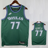 25/26 Dallas Mavericks DONCIC# 77 Green Retro Top Quality Hot Pressing NBA Jersey
