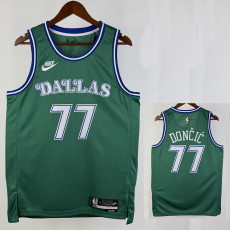 25/26 Dallas Mavericks DONCIC# 77 Green Retro Top Quality Hot Pressing NBA Jersey
