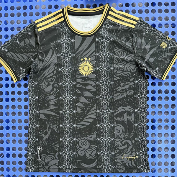 26/27 Argentina Goat Edition Black Gold Fans Soccer Jersey