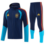 26/27 Spain Royal Blue Hooded Windbreaker Tracksuit