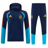 26/27 Spain Royal Blue Hooded Windbreaker Tracksuit