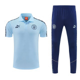 26/27 Man City Sky Blue polo shirts pants suit