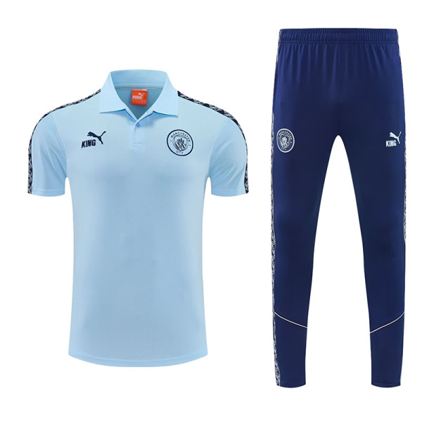 26/27 Man City Sky Blue polo shirts pants suit