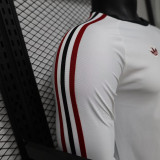 26/27 Man Utd Leisure White Player Version Retro Long Sleeve Soccer Jersey