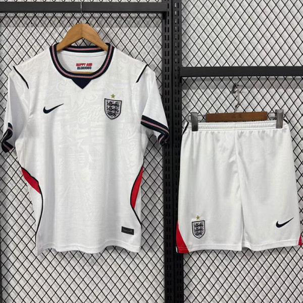26/27 England Home Kids Soccer Jersey